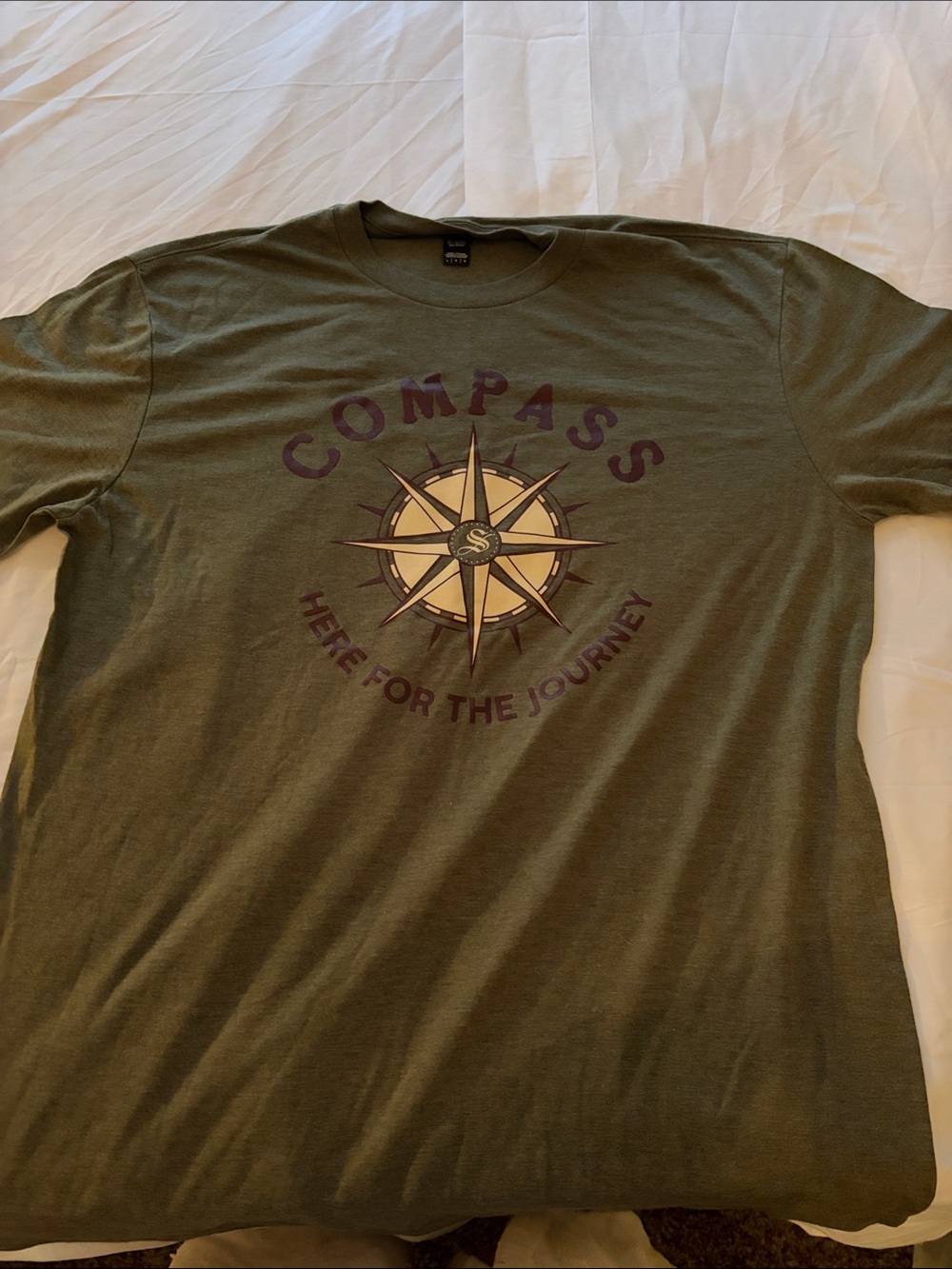 Gildan Olive Green Compass Graphic Tee